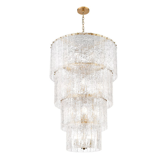 Z-Lite Glacier 18 Light Chandelier, Modern Gold/Clear