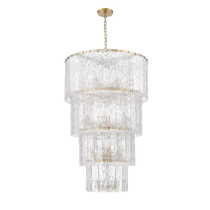 Z-Lite Glacier 18 Light Chandelier, Modern Gold/Clear