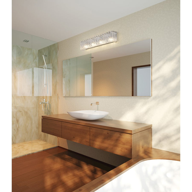 Z-Lite Glacier 4 Light Vanity, Chrome/Clear