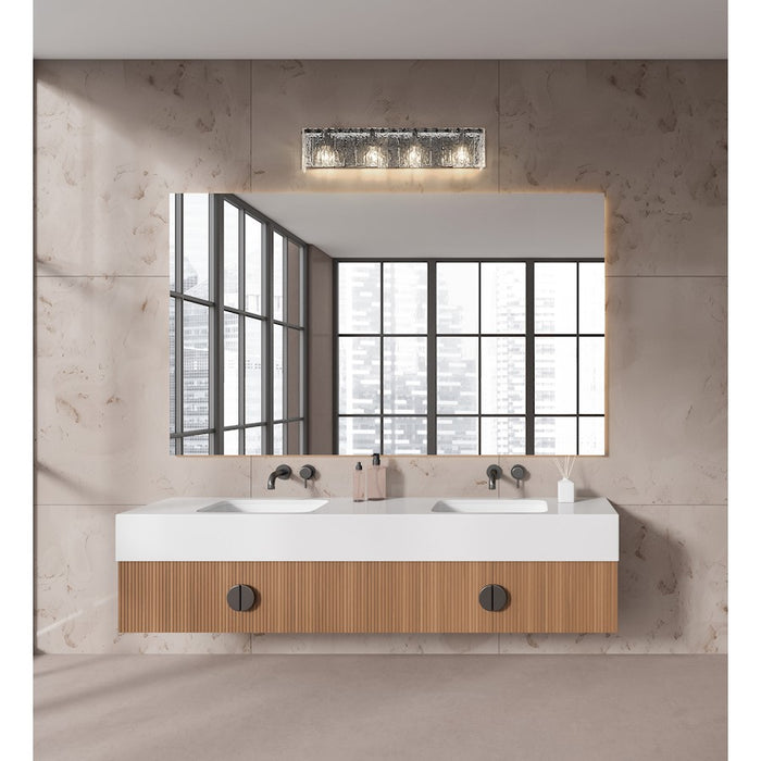 Z-Lite Glacier 4 Light Vanity, Matte Black/Clear