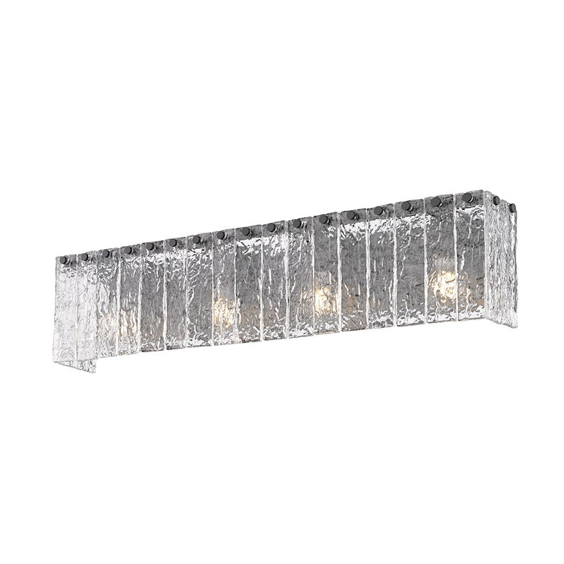 Z-Lite Glacier 4 Light Vanity, Matte Black/Clear