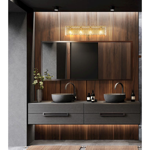 Z-Lite Glacier 4 Light Vanity, Modern Gold/Clear