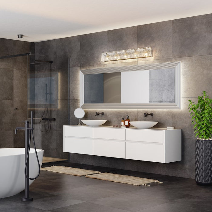 Z-Lite Glacier 5 Light Vanity, Brushed Nickel/Clear