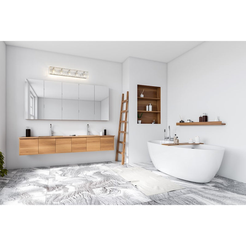 Z-Lite Glacier 5 Light Vanity, Chrome/Clear