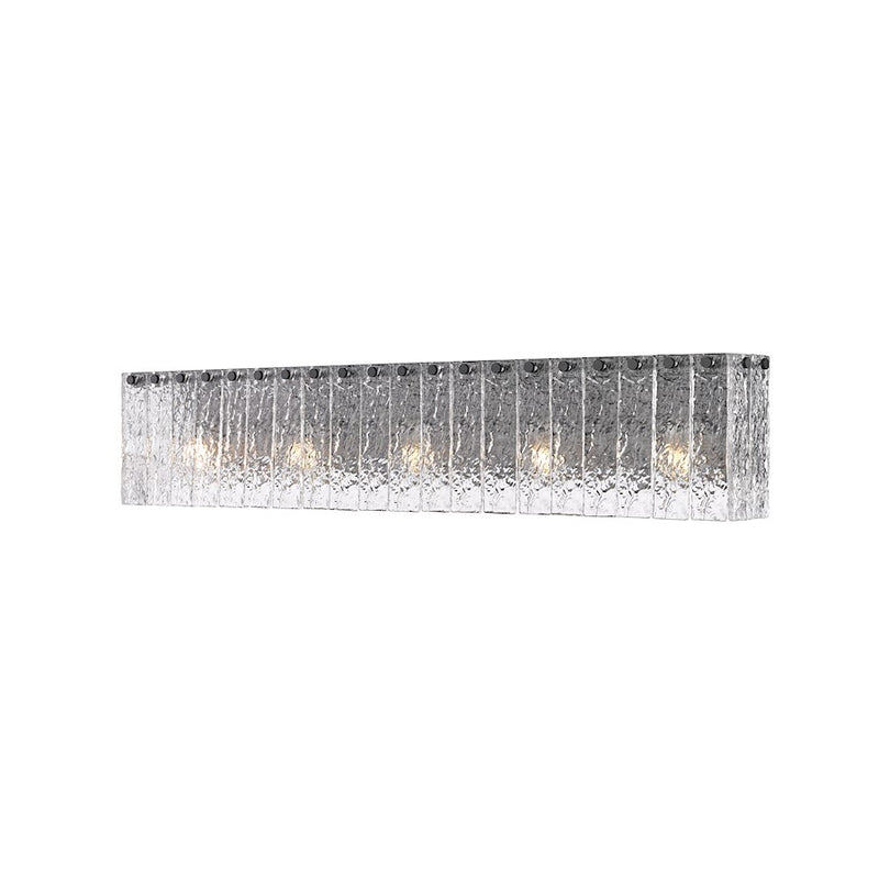 Z-Lite Glacier 5 Light Vanity, Matte Black/Clear - 1943-5V-MB