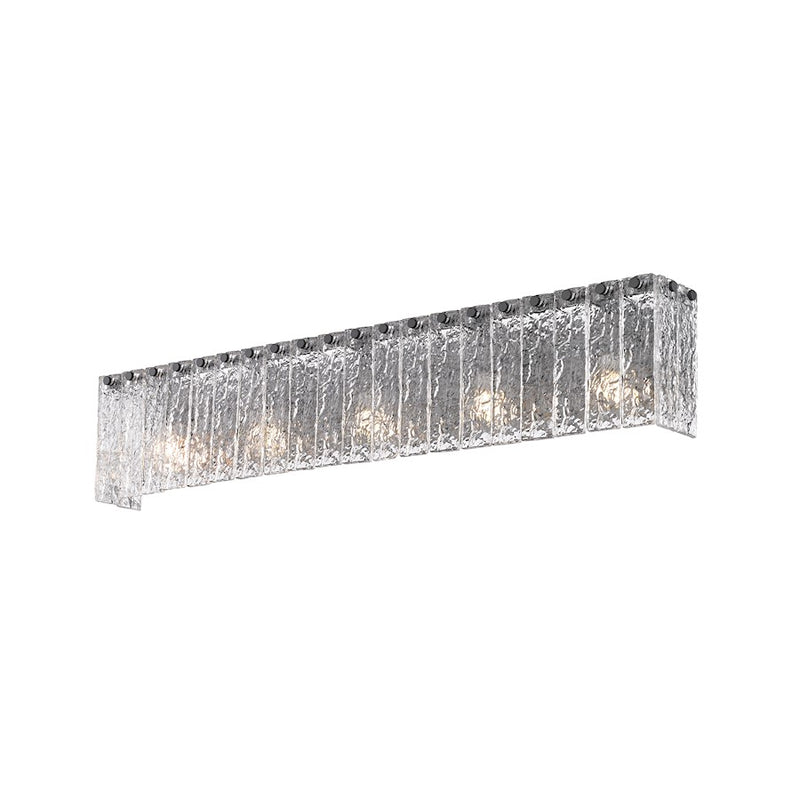 Z-Lite Glacier 5 Light Vanity, Matte Black/Clear