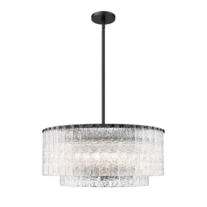 Z-Lite Glacier 10 Light Pendant, Matte Black/Clear - 1943P26-2-MB