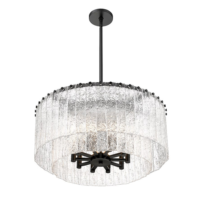 Z-Lite Glacier 10 Light Pendant, Matte Black/Clear