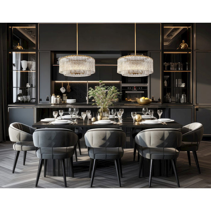 Z-Lite Glacier 10 Light Pendant, Modern Gold/Clear