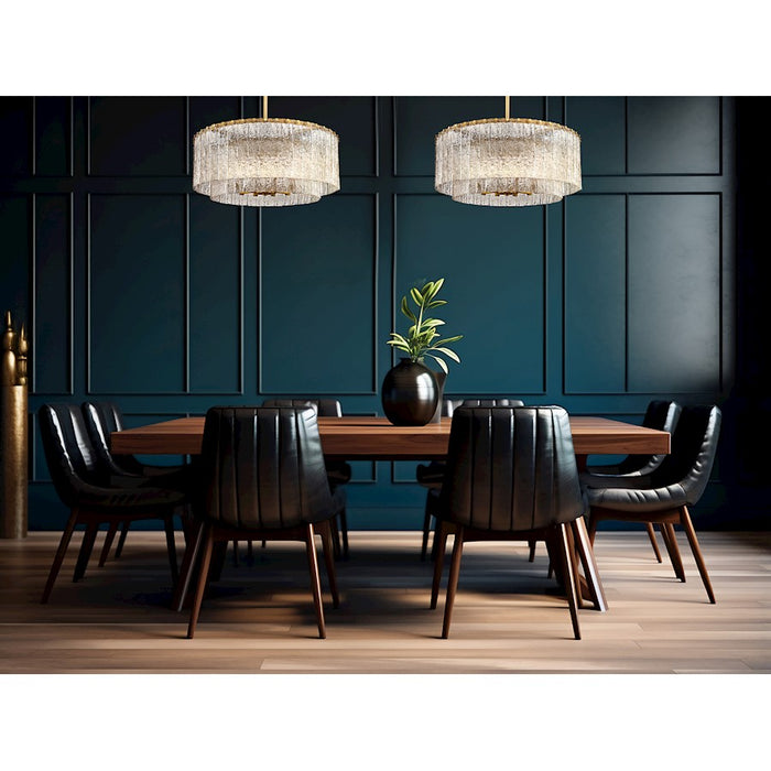 Z-Lite Glacier 10 Light Pendant, Modern Gold/Clear