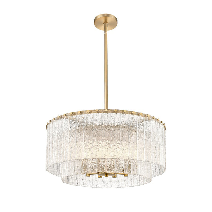 Z-Lite Glacier 10 Light Pendant, Modern Gold/Clear