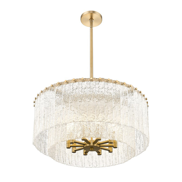Z-Lite Glacier 10 Light Pendant, Modern Gold/Clear