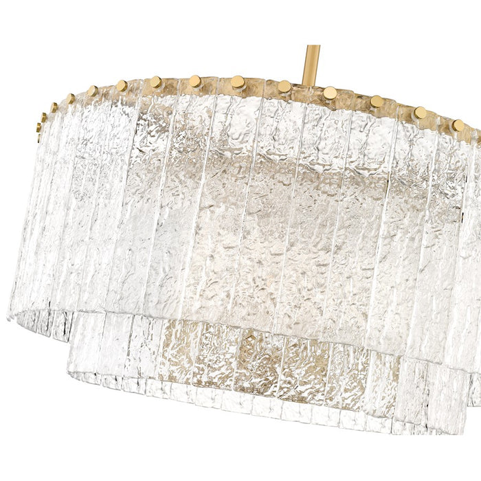 Z-Lite Glacier 10 Light Pendant, Modern Gold/Clear