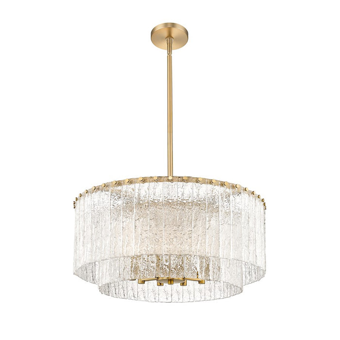 Z-Lite Glacier 10 Light Pendant, Modern Gold/Clear