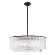 Z-Lite Glacier 12 Light Pendant, Matte Black/Clear - 1943P32-2-MB