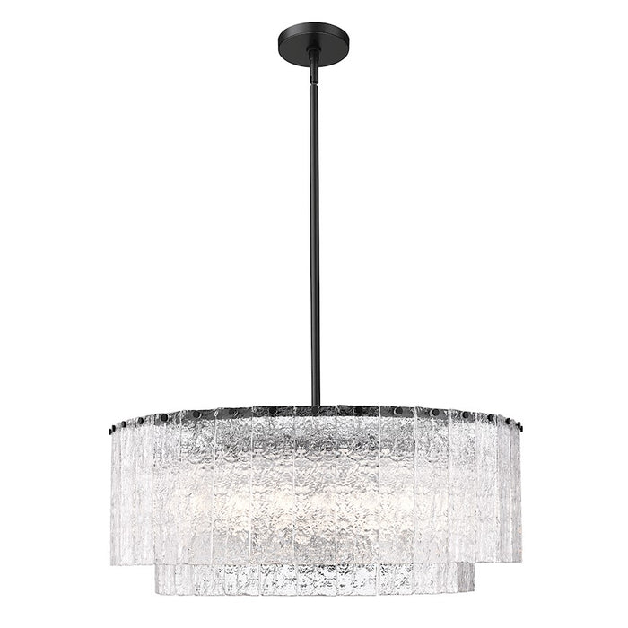 Z-Lite Glacier 12 Light Pendant, Matte Black/Clear - 1943P32-2-MB
