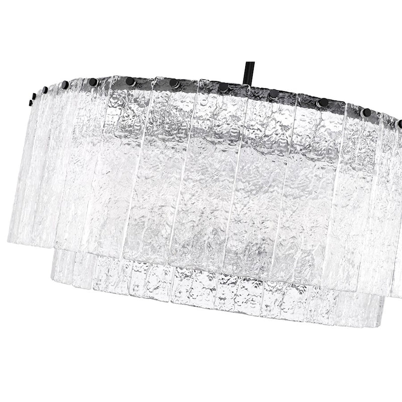 Z-Lite Glacier 12 Light Pendant, Matte Black/Clear