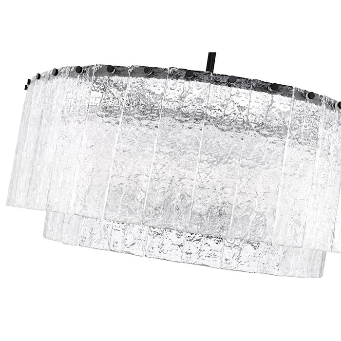 Z-Lite Glacier 12 Light Pendant, Matte Black/Clear