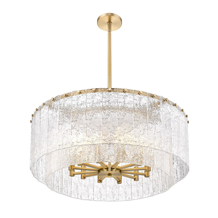 Z-Lite Glacier 12 Light Pendant, Modern Gold/Clear