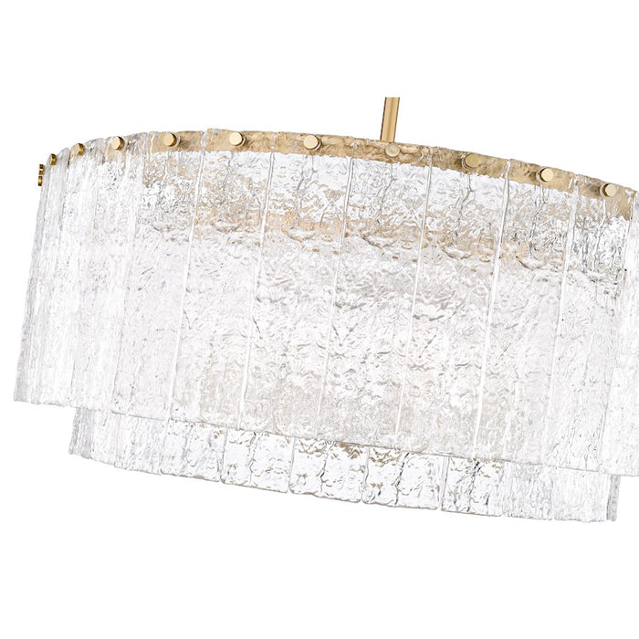 Z-Lite Glacier 12 Light Pendant, Modern Gold/Clear