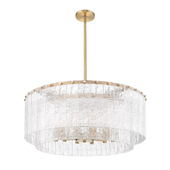 Z-Lite Glacier 12 Light Pendant, Modern Gold/Clear