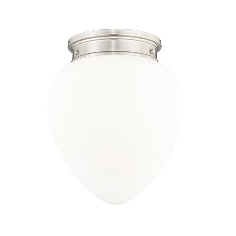 Z-Lite Gideon 1 Light 12" Flush Mount, Brushed Nickel/Etched Opal - 1945F12-BN