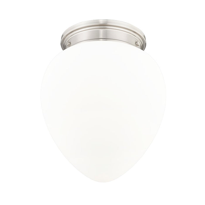 Z-Lite Gideon 1 Light 12" Flush Mount, Brushed Nickel/Etched Opal