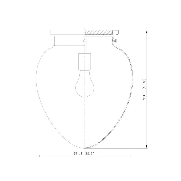 Z-Lite Gideon 1 Light 12" Flush Mount, Brushed Nickel/Etched Opal