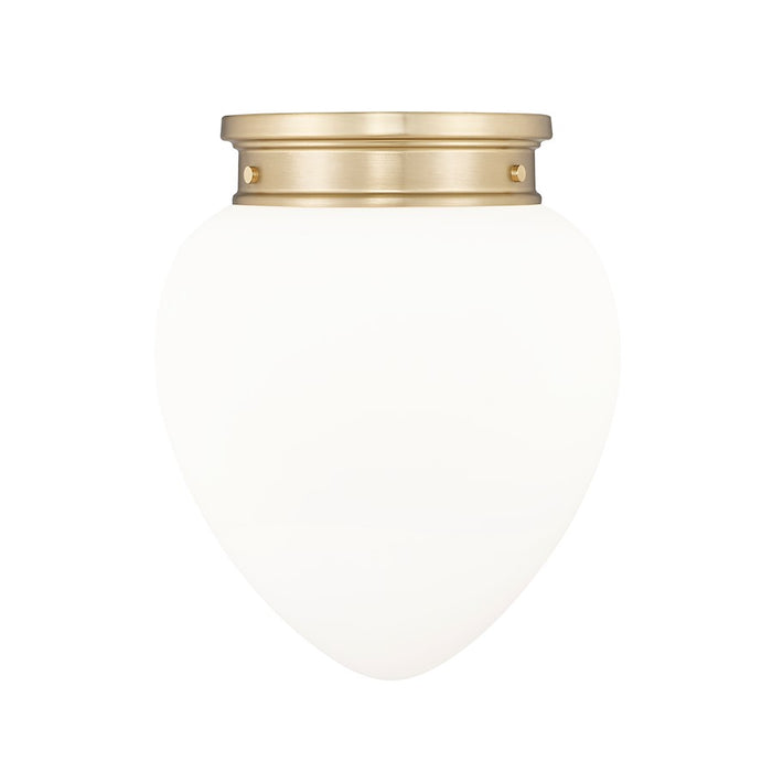 Z-Lite Gideon 1 Light 13" Flush Mount, Modern Gold/Etched Opal