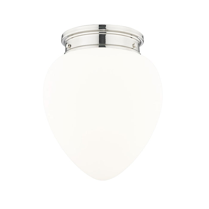 Z-Lite Gideon 1 Light 13" Flush Mount, Polished Nickel/Etched Opal - 1945F12-PN