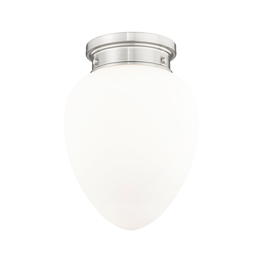 Z-Lite Gideon 1 Light 10" Flush Mount, Brushed Nickel/Etched Opal - 1945F9-BN