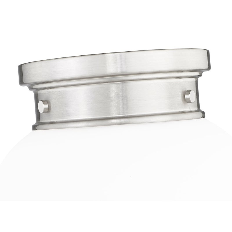 Z-Lite Gideon 1 Light 10" Flush Mount, Brushed Nickel/Etched Opal