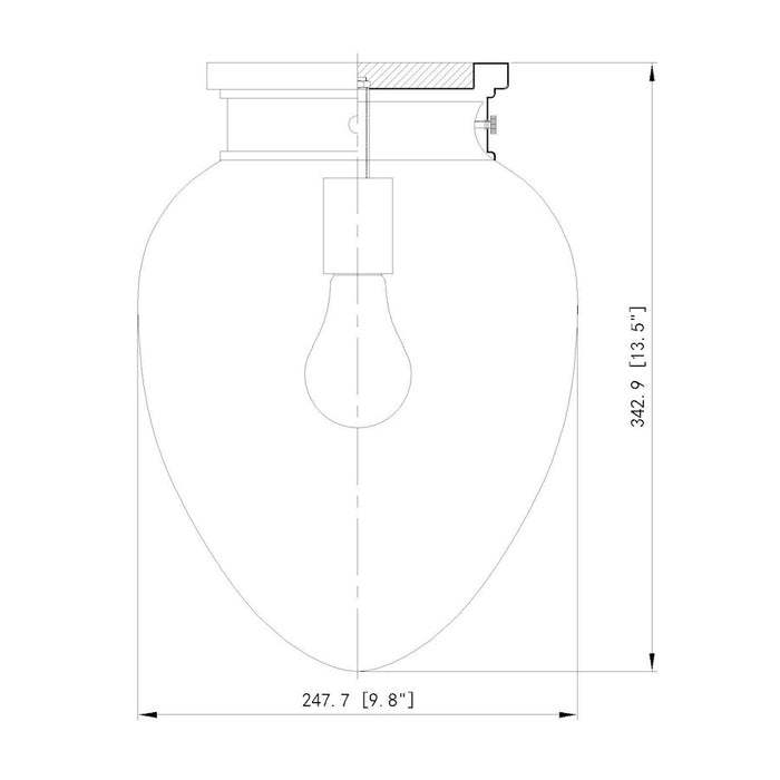 Z-Lite Gideon 1 Light 10" Flush Mount, Matte Black/Etched Opal