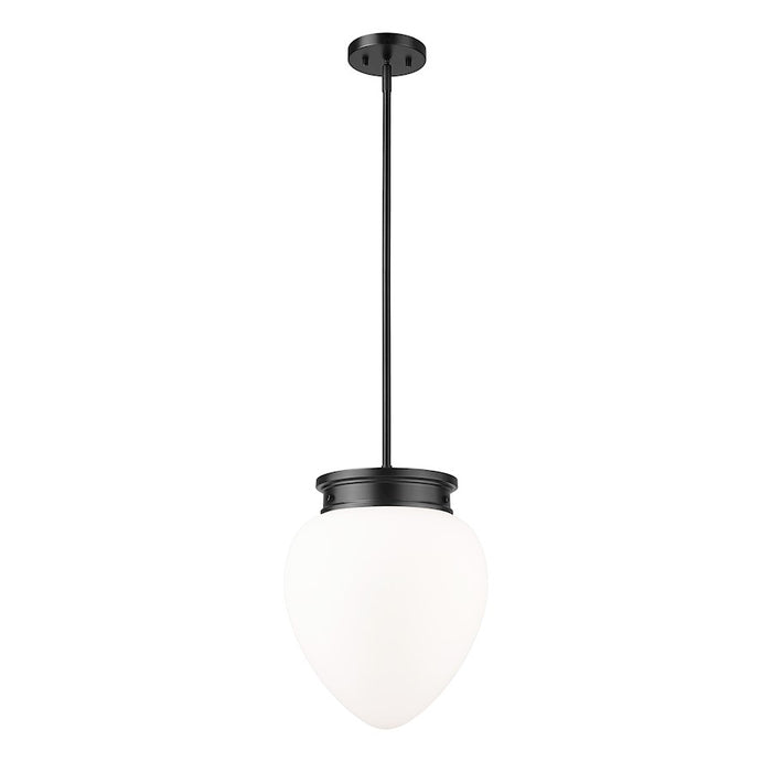 Z-Lite Gideon 1 Light 13" Pendant, Matte Black/Etched Opal - 1945P12-MB