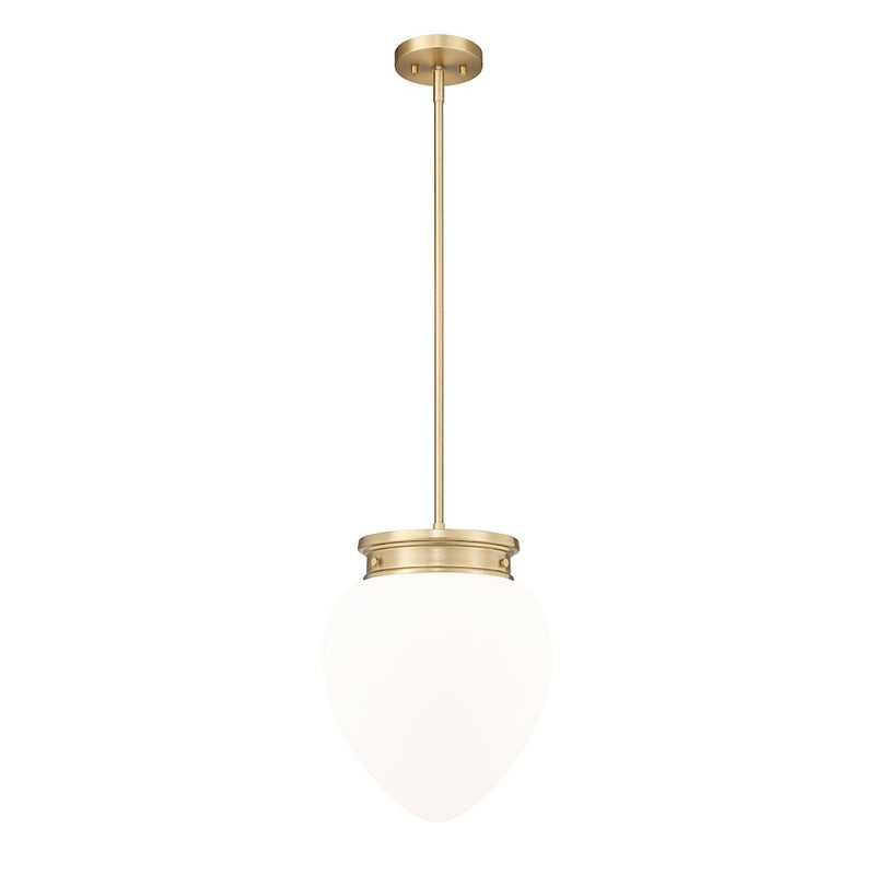 Z-Lite Gideon 1 Light 12" Pendant, Modern Gold/Etched Opal - 1945P12-MGLD