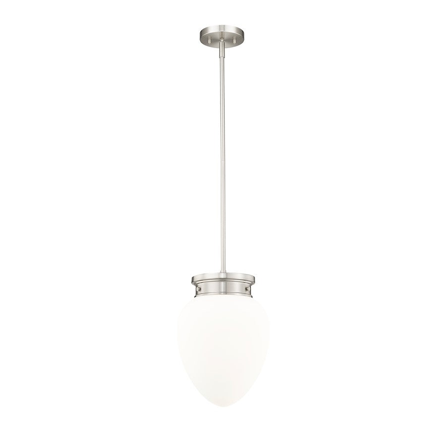 Z-Lite Gideon 1 Light 10" Pendant, Brushed Nickel/Etched Opal - 1945P9-BN