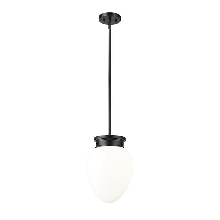 Z-Lite Gideon 1 Light 10" Pendant, Matte Black/Etched Opal - 1945P9-MB