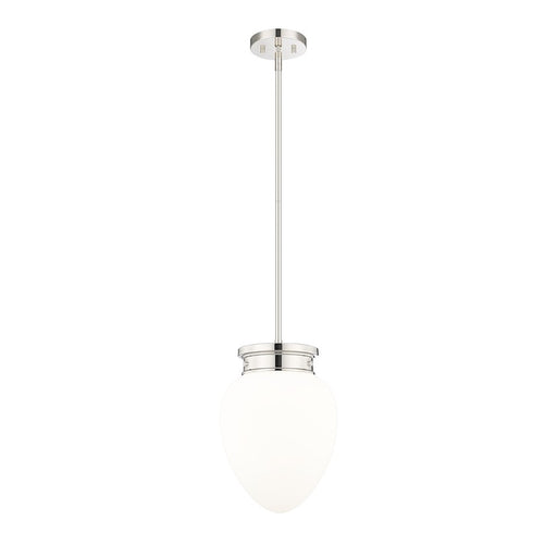 Z-Lite Gideon 1 Light 10" Pendant, Polished Nickel/Etched Opal - 1945P9-PN