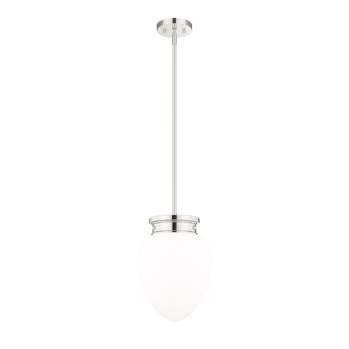 Z-Lite Gideon 1 Light 10" Pendant, Polished Nickel/Etched Opal - 1945P9-PN