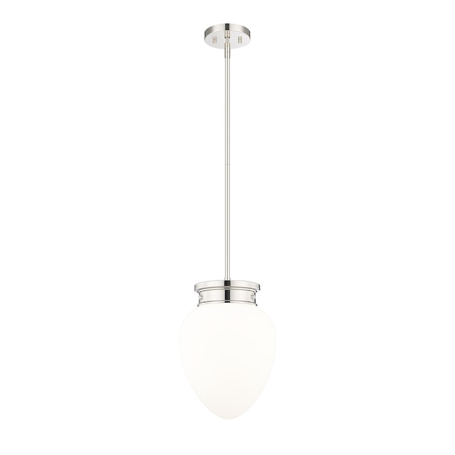 Z-Lite Gideon 1 Light 10" Pendant, Polished Nickel/Etched Opal - 1945P9-PN