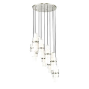 Z-Lite Cayden 11 Light Chandelier, Nickel/Clear/Etched Opal - 1946P-11R-BN