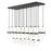 Z-Lite Cayden 23 Light Linear Chandelier, Black/Clear/Etched Opal - 1946P-23L-MB