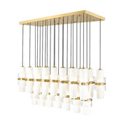 Z-Lite Cayden 23 Light Linear Chandelier, Gold/Clear/Etch Opal - 1946P-23L-MGLD