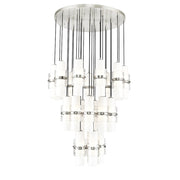 Z-Lite Cayden 27 Light Chandelier, Nickel/Clear/Etched Opal - 1946P-27R-BN