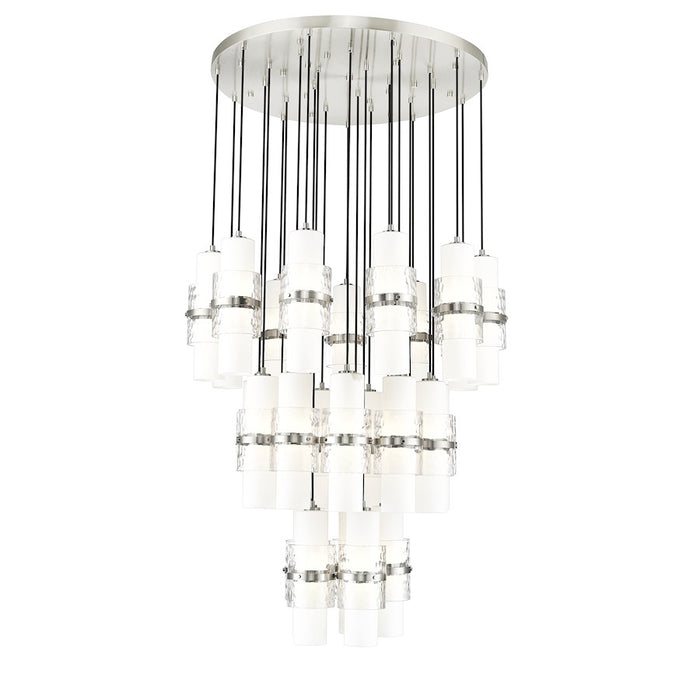 Z-Lite Cayden 27 Light Chandelier, Nickel/Clear/Etched Opal - 1946P-27R-BN