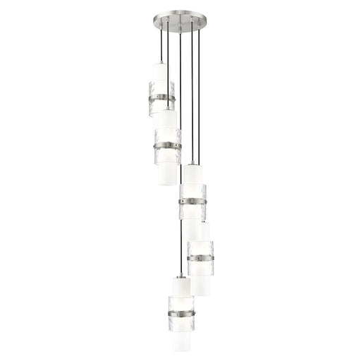 Z-Lite Cayden 5 Light Chandelier, Brushed Nickel/Clear/Etched Opal - 1946P-5R-BN