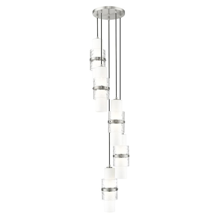 Z-Lite Cayden 5 Light Chandelier, Brushed Nickel/Clear/Etched Opal - 1946P-5R-BN