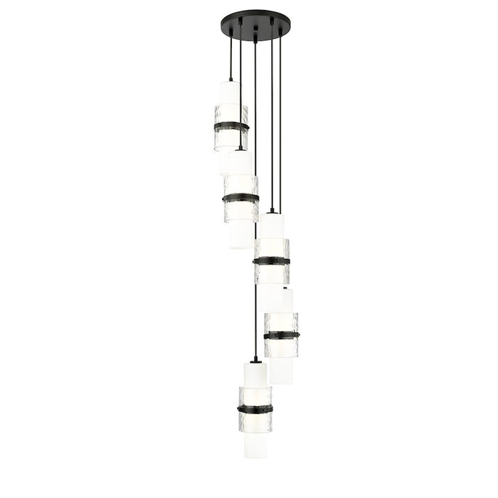 Z-Lite Cayden 5 Light Chandelier, Matte Black/Clear/Etched Opal - 1946P-5R-MB