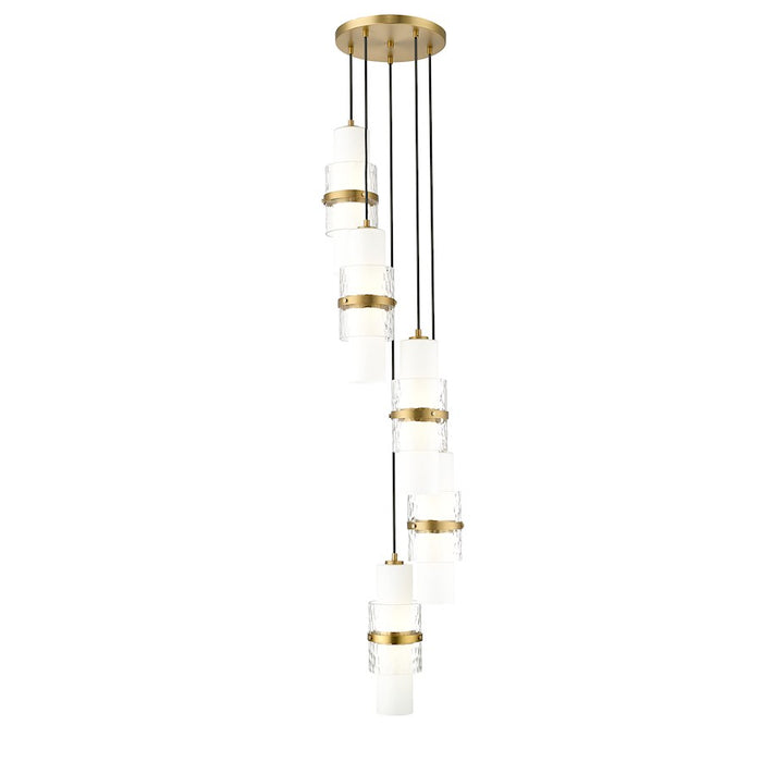 Z-Lite Cayden 5 Light Chandelier, Modern Gold/Clear/Etched Opal - 1946P-5R-MGLD