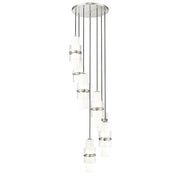 Z-Lite Cayden 7 Light Chandelier, Brushed Nickel/Clear/Etched Opal - 1946P-7R-BN